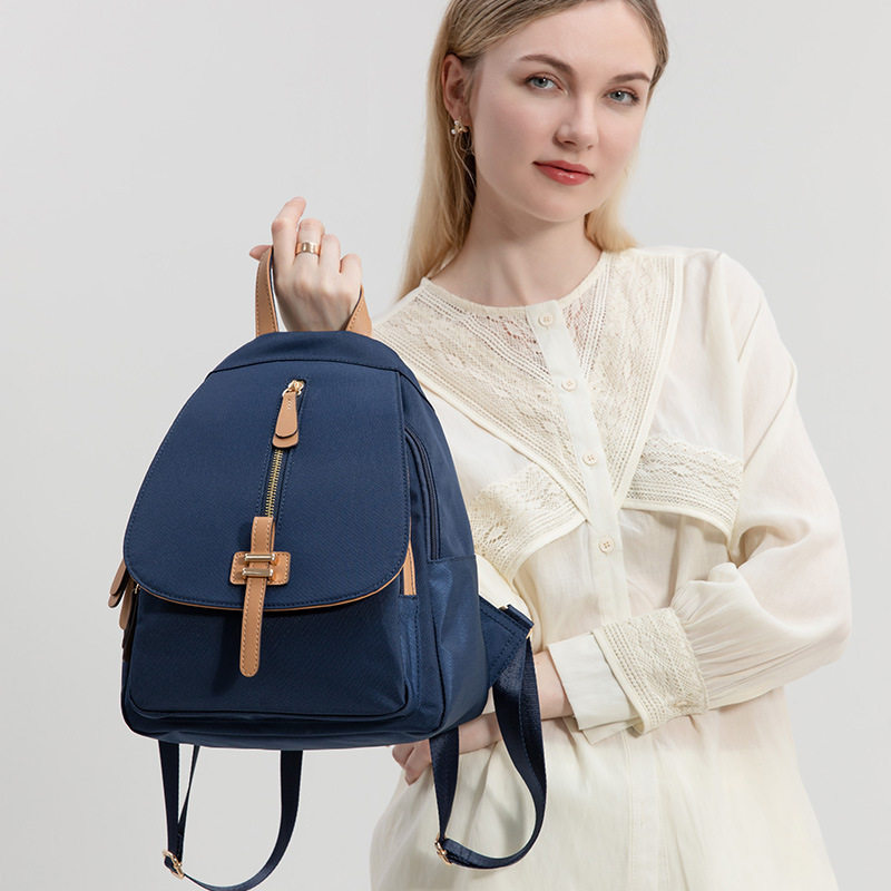 双肩包女上班通勤出游旅行2025新款潮流时尚撞色背包简约百搭书包