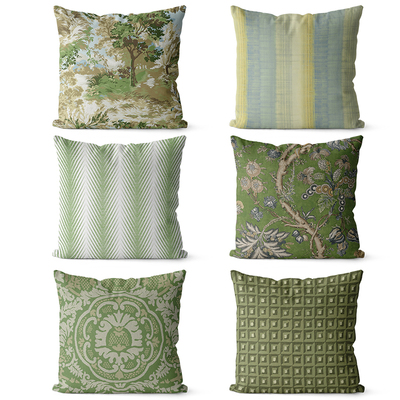 复古风格棉麻双面抱枕美式沙发装饰靠垫床头靠背腰枕套可定制尺寸