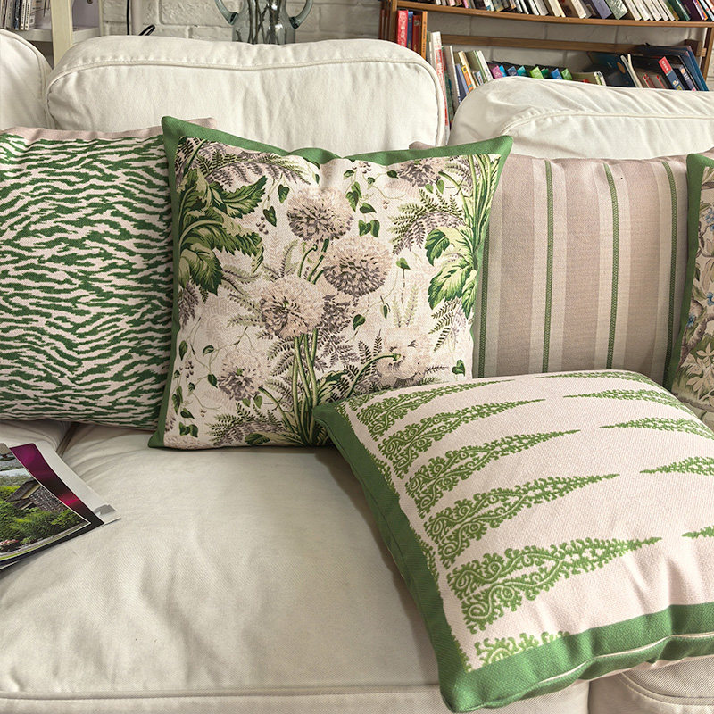 木有年轮复古风格绿色双面抱枕