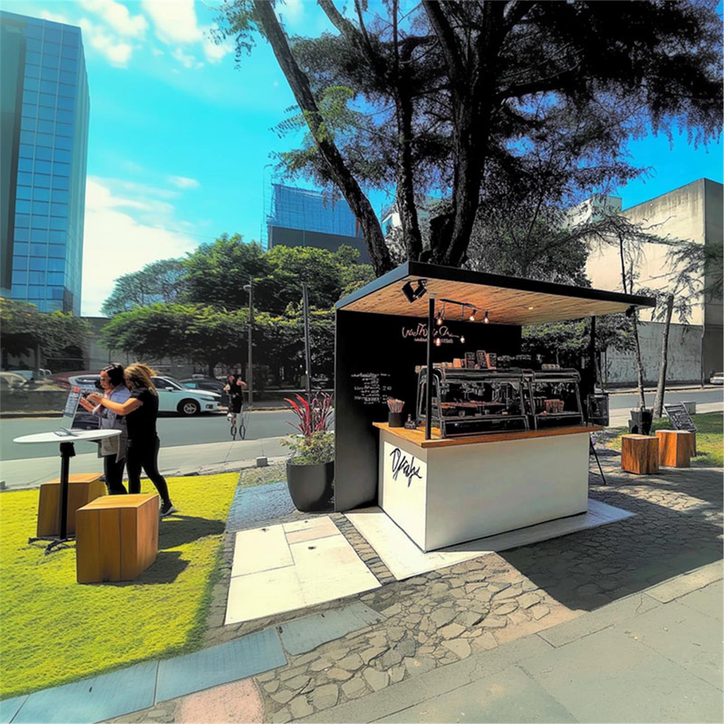 户外集市摊位铁艺摆摊车移动咖啡厅售卖摊位商业街摊位吧台展示架