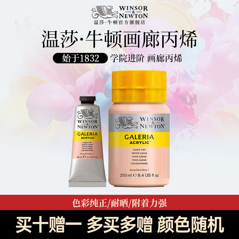 温莎牛顿画廊丙烯颜料手绘墙绘哑光丙烯60/250ML套装美术专用