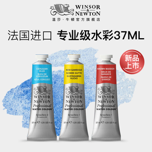 手绘绘画可分装 法国进口艺术家温艺24色单色温莎紫天蓝新藤黄单支管状管装 温莎牛顿专业级水彩颜料37mL