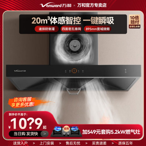 万和欧式顶吸油烟机挥手智控21