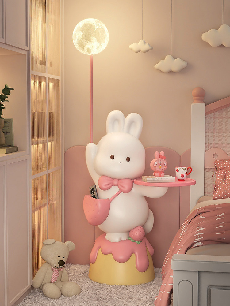 可爱的兔子边桌客厅儿童卧室沙发旁边的大落地式装饰品床头柜落地,家居饰品,落地摆件,淘宝优惠券,粉丝福利购,淘宝优惠卷