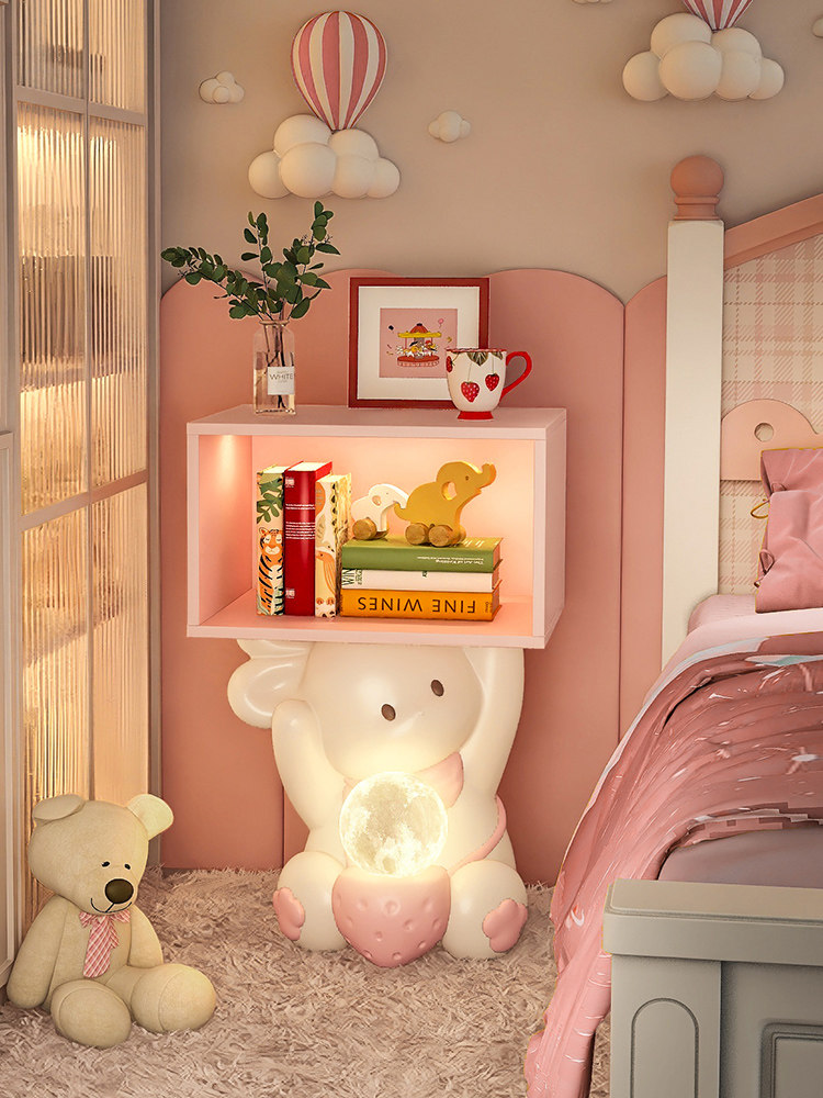 可爱兔子落地摆件卧室卡通床头柜沙发落地灯儿童房间布置装饰女孩