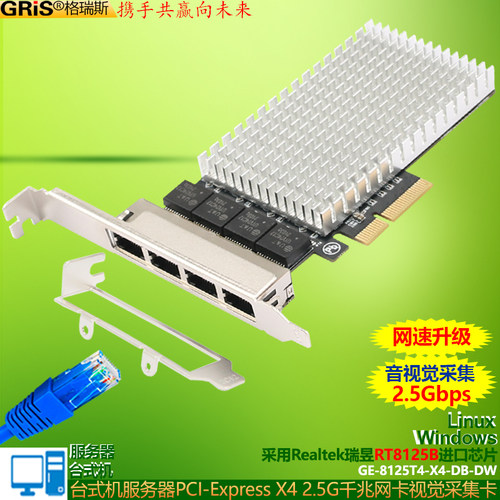 GRIS台式机服务器4口2.5G网卡