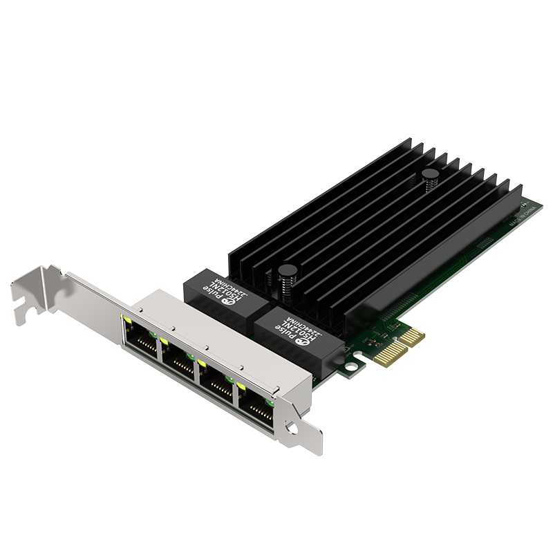 GRIS PCI-E千兆網(wǎng)卡4口INTEL臺(tái)式機(jī)英特爾I82576EB相機(jī)視覺采集卡電腦群暉服務(wù)器以太網(wǎng)線匯聚軟路由網(wǎng)絡(luò)喚醒