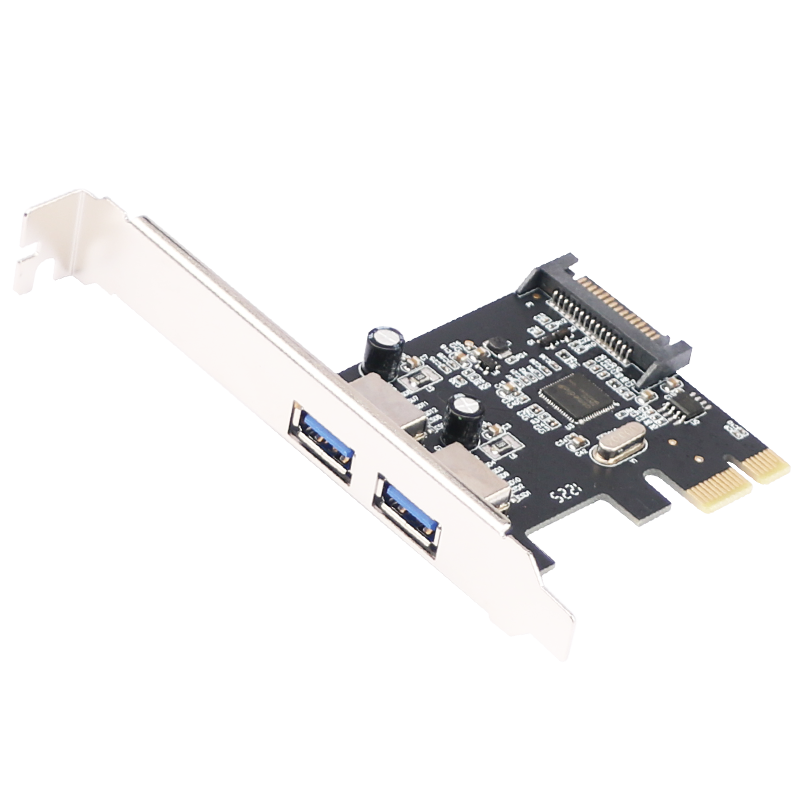 GRIS 台式机PCI-E转3.2USB扩展卡电脑ASM1042主板转换线HUB集线器