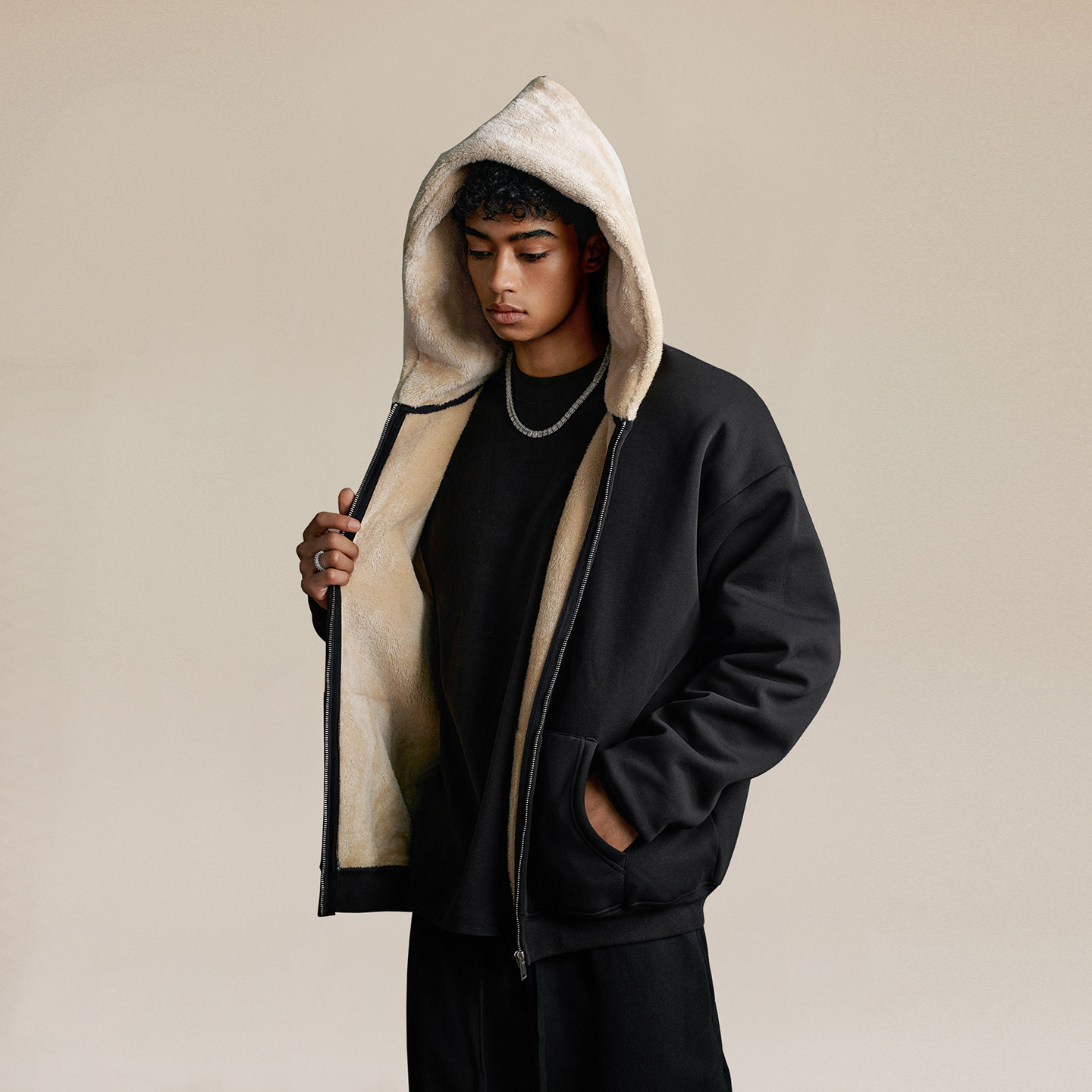 560G重磅毛绒加厚连帽卫衣男潮牌