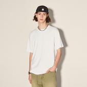 220G纯棉白色T恤男潮牌短袖 宽松纯色体恤休闲百搭情侣美式 街头TEE