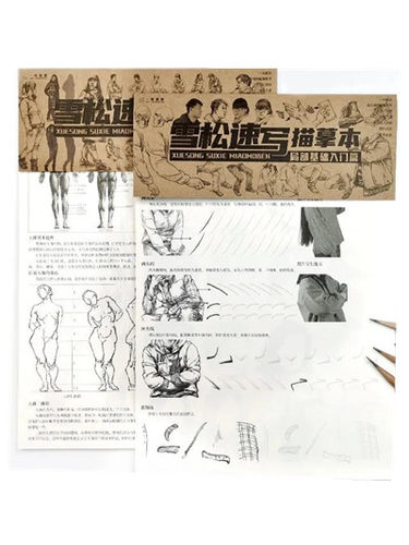 雪松速写描摹本 局部基础入门+完整人物提升篇浅印临摹专项训练人体速写入门基础入门进阶 美术专业学生培训教材书练习本 一线美誉