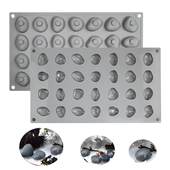 28连鹅卵石创意菜分子料理硅胶模具中餐摆盘装 饰烘焙模具巧克力模