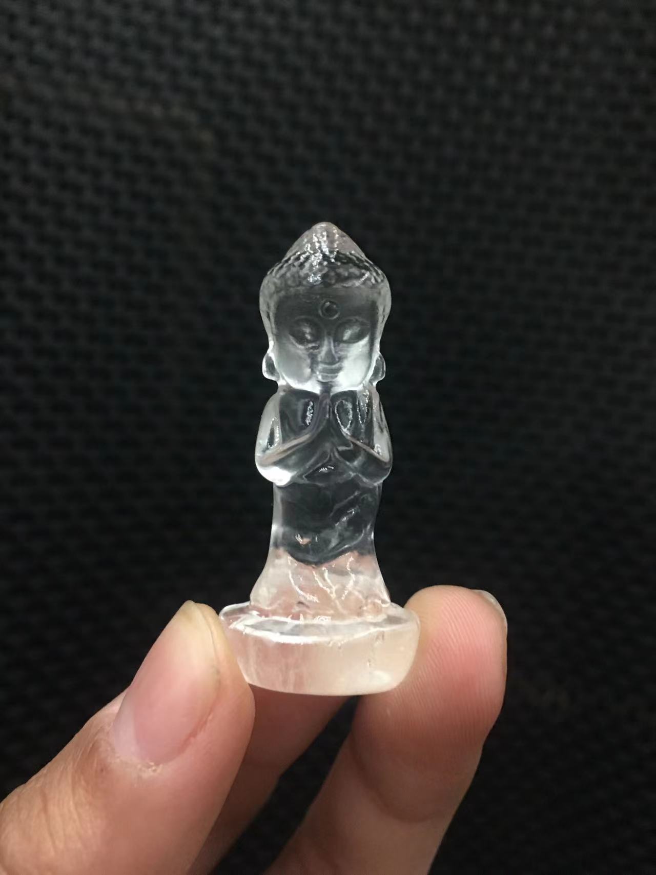 好记水晶天然白水晶宝宝佛观音小摆件家居玄会所办公室装饰送朋友