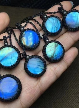 好记水晶彩拉长正圆吊坠蜡线编制小众简约款随机发送朋友生日礼物