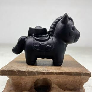 好记水晶黑曜石马上有钱摆件家居装 饰客厅卧室办公桌收银台送朋友