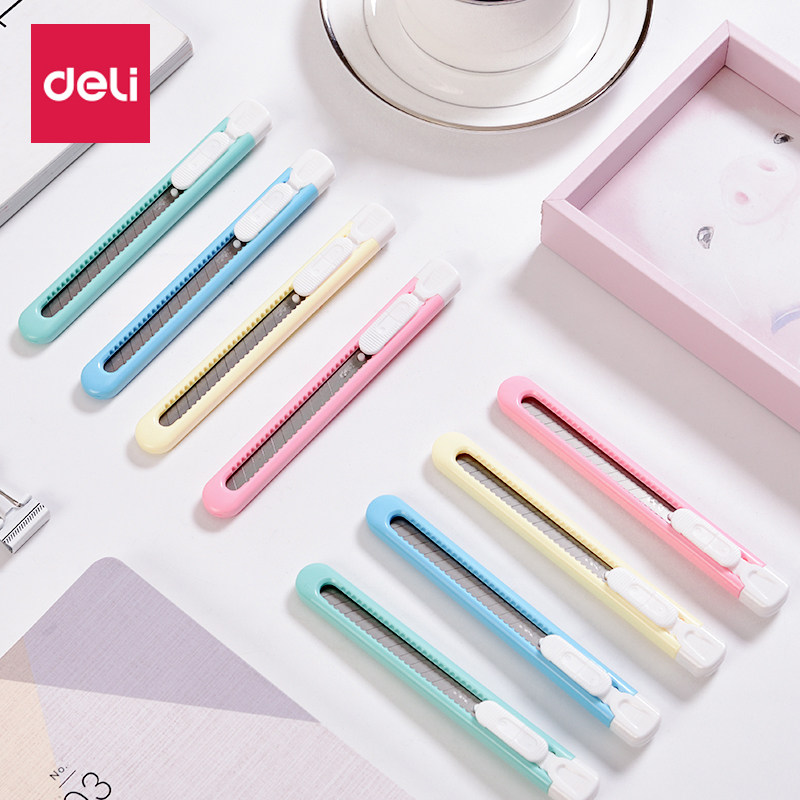 deli得力2054美工刀小号美工刀水果色小清新可爱 小号刀壁纸刀