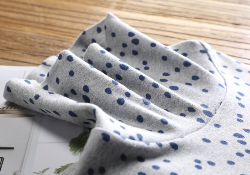 长袖日系常规波点纯棉女柔软