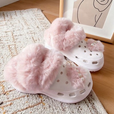 洞洞鞋加厚保暖精致锁温洞洞鞋毛绒内胆冬季可拆卸毛绒内胆后跟带