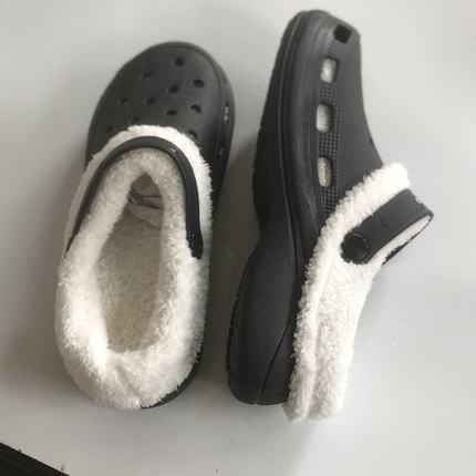 加绒加毛男女洞洞鞋内胆保暖棉套冬季加厚可拆卸毛套情侣袜套