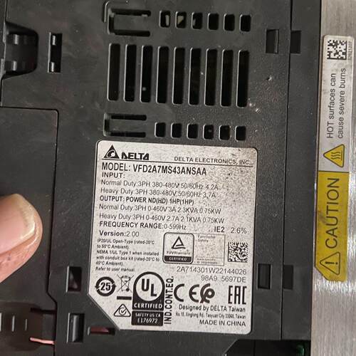 议价VFD2A7MS43ANSAA MS300 台达变频器 工业工控自动化设备维修