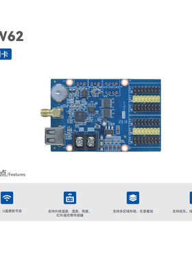 LED显示屏控制卡灰度单双色控制卡HD-W62/W63/W64/W66WF1/WF4/U60