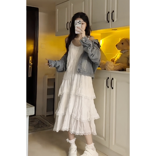 大码女装春款2026新款时尚洋气时髦裙子春装外套大码吊带连衣裙