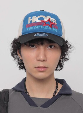 WORLDWIDE/韩国小众设计师街头大字母拼色棒球帽男美式复古鸭舌帽