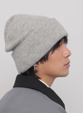 WORLDWIDE/大头围显脸小毛线帽秋冬宽松保暖护耳纯色针织帽冷帽潮