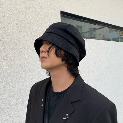 日系素颜遮脸复古麂皮绒渔夫帽子