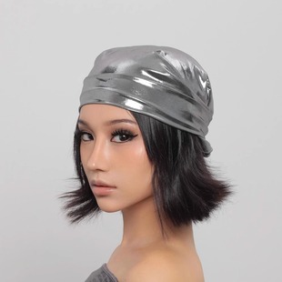 WORLDWIDE/液态银复古辣妹亚比头巾帽街头嘻哈潮男方巾丝巾包头帽