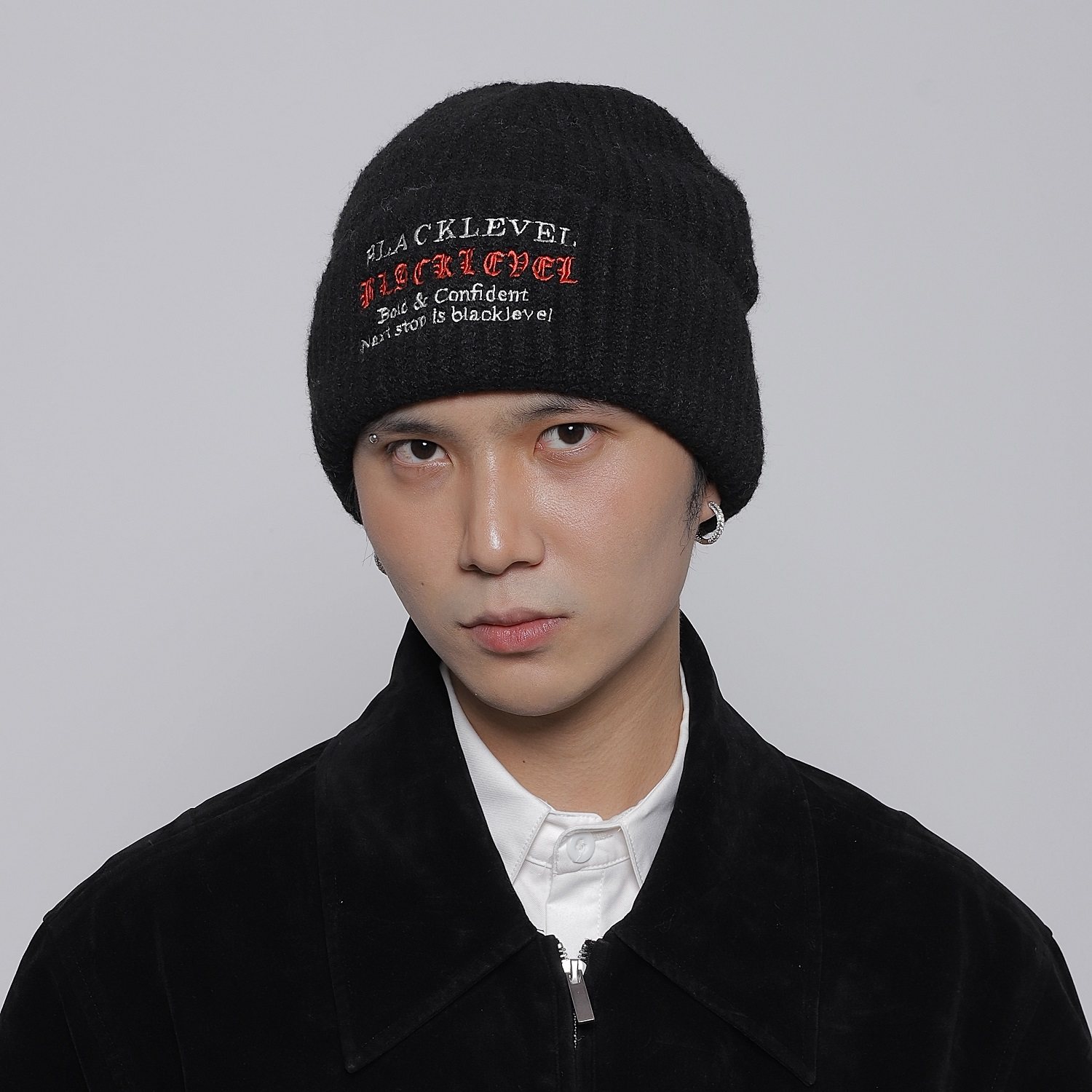 WORLDWIDE 美式街头字母大头围显脸小针织帽秋冬宽松保暖毛线帽潮