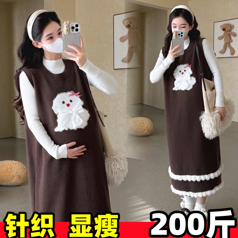 大码孕妇气质马甲毛衣秋冬装显瘦