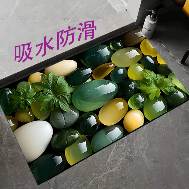 硅藻泥浴室地垫吸水防滑卫生间门口脚垫厕所厨房家用速干地毯