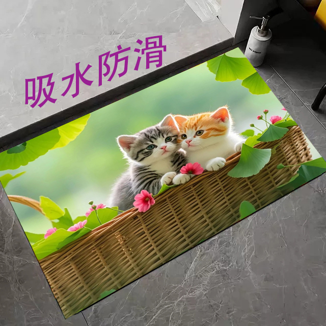 硅藻泥宠物小狗地垫浴室卫生间入户门吸水防滑地垫