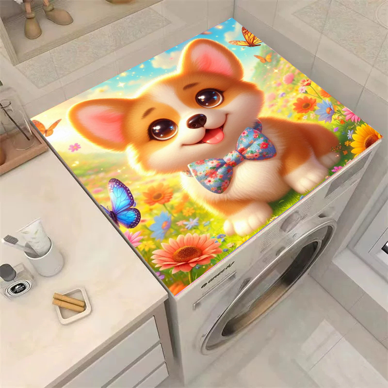 滚筒洗衣机盖垫防水防尘罩套床头柜盖巾冰箱盖布硅藻泥盖布