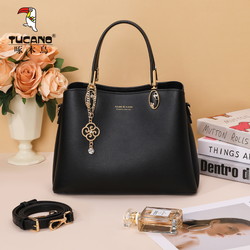 啄木鸟百搭通勤包包女大容量送妈妈生日礼物2025新款托特真皮女包