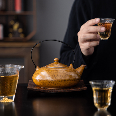 450ML特大号茶壶陶瓷单壶汝窑天青月白大号功夫茶具大容量泡茶壶