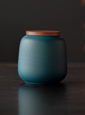 茶叶罐木盖陶瓷密封罐小号普洱红绿茶叶包装送礼品定logo龙井便携