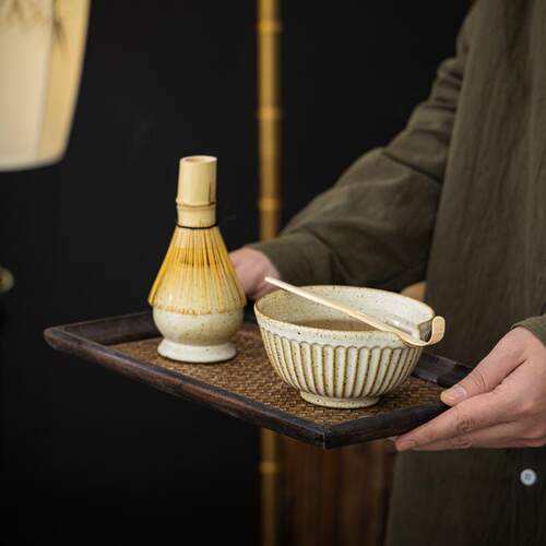 缘宿点茶工具三件套茶筅抹茶茶道套装宋代点茶抹茶刷百本立抹茶碗