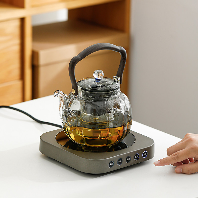 玻璃煮茶壶围炉煮茶水晶电陶炉组合耐热玻璃茶壶煮茶炉元素小方炉图片