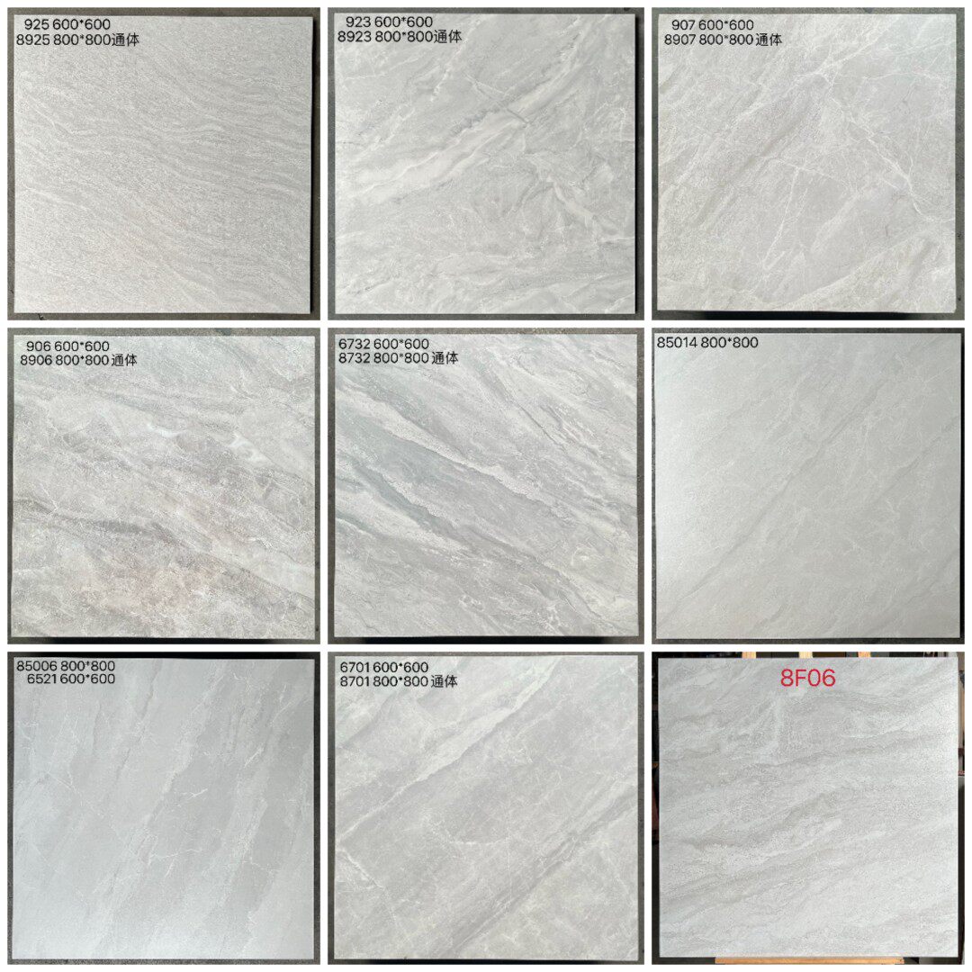 客厅房间800x800灰白色砖火锅烤肉店哑光防滑地砖厨卫阳台仿古砖