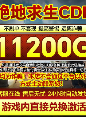 PUBGG币绝地求生G币金币吃鸡gb游戏币皮肤点卷官方充值兑换码CDK