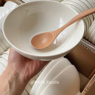 ins韩风简约奶白陶瓷大碗汤碗泡面碗意面咖喱饭螺蛳粉碗小众设计