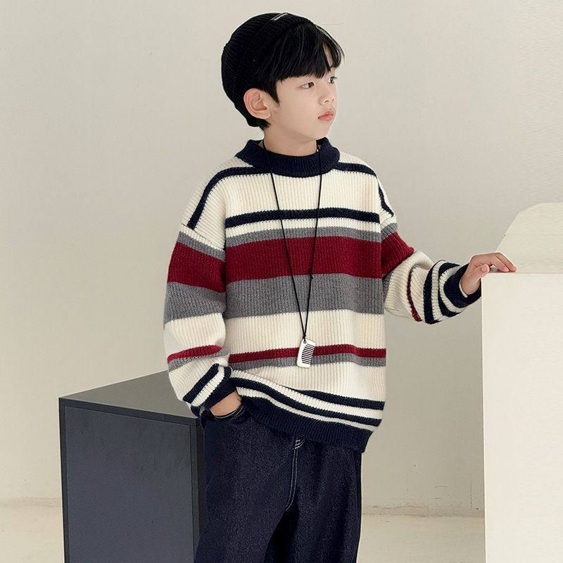 胖东来山姆男童毛衣冬季加厚儿童条纹针织衫秋冬新款中大童装保暖,运动服/休闲服装,运动卫衣/套头衫,淘宝优惠券,粉丝福利购,淘宝优惠卷