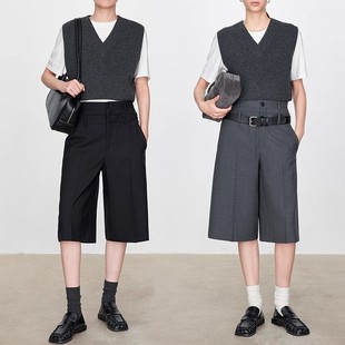 显瘦中裤 2025春秋冬新款 加里布厚款 休闲中腰双腰头直筒五分裤 时尚