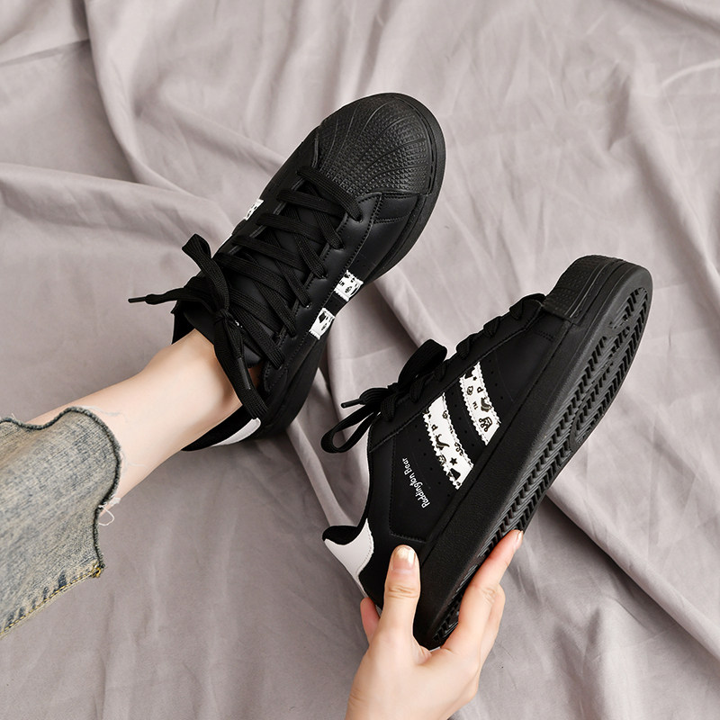 男鞋ins贝壳头滑板鞋女春秋百搭多巴胺废土风情侣学生黑白运动鞋,流行男鞋,休闲板鞋,淘宝优惠券,粉丝福利购,淘宝优惠卷