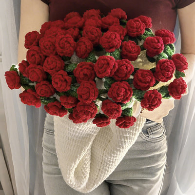 玫瑰花毯子diy材料包礼物送女友