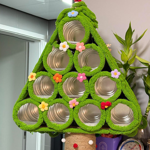 奶粉罐改造圣诞树diy材料猫尾巴粗毛线钩织围巾猫窝手工编织坐垫