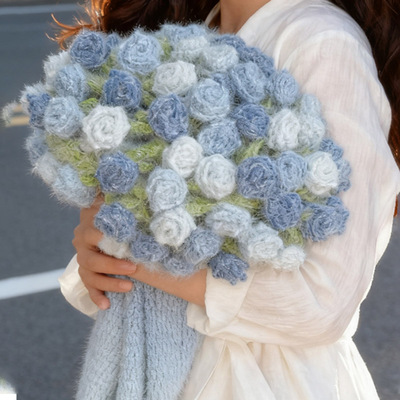 新款渐变玫瑰花毯diy礼物