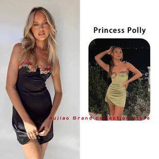 煳椒 澳洲 Princess Polly 度假风性感收腰绣花边包臀连衣裙